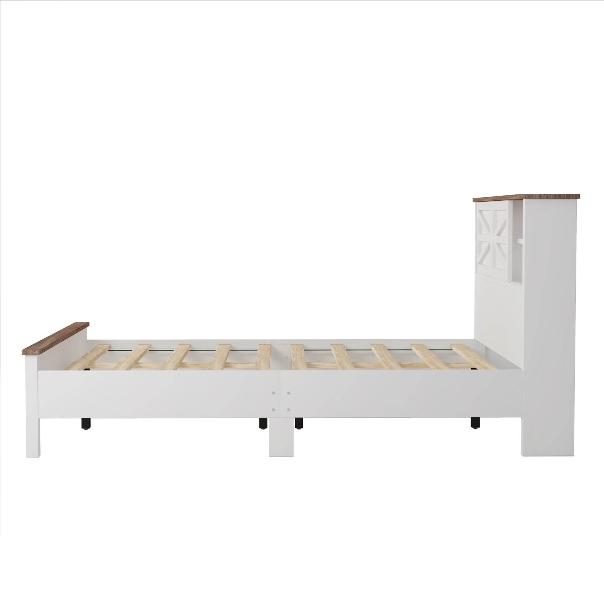 Full Platform Bed With Double Sliding Barn Door Charging Station - Blissora - Omega Lifestyles