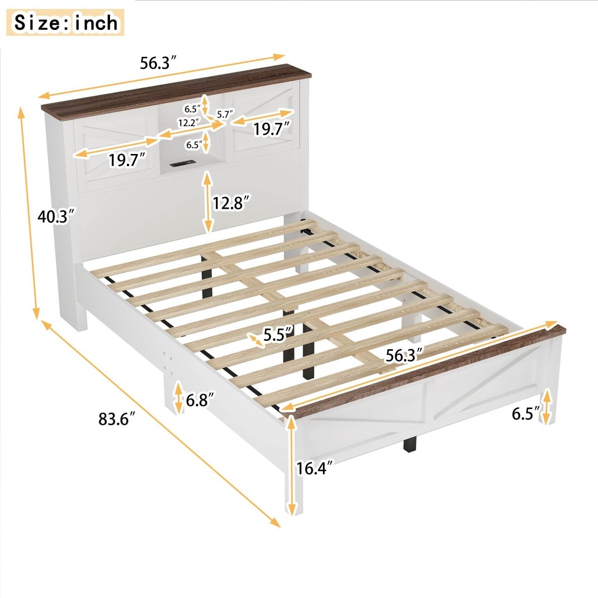 Full Platform Bed With Double Sliding Barn Door Charging Station - Blissora - Omega Lifestyles