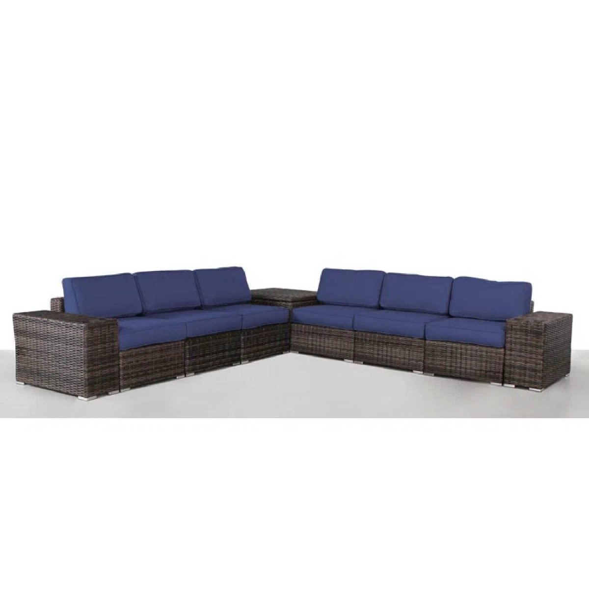 Fully Assembled Outdoor Rattan Wicker 6 - Person Seating Group - Blissora - Omega Lifestyles