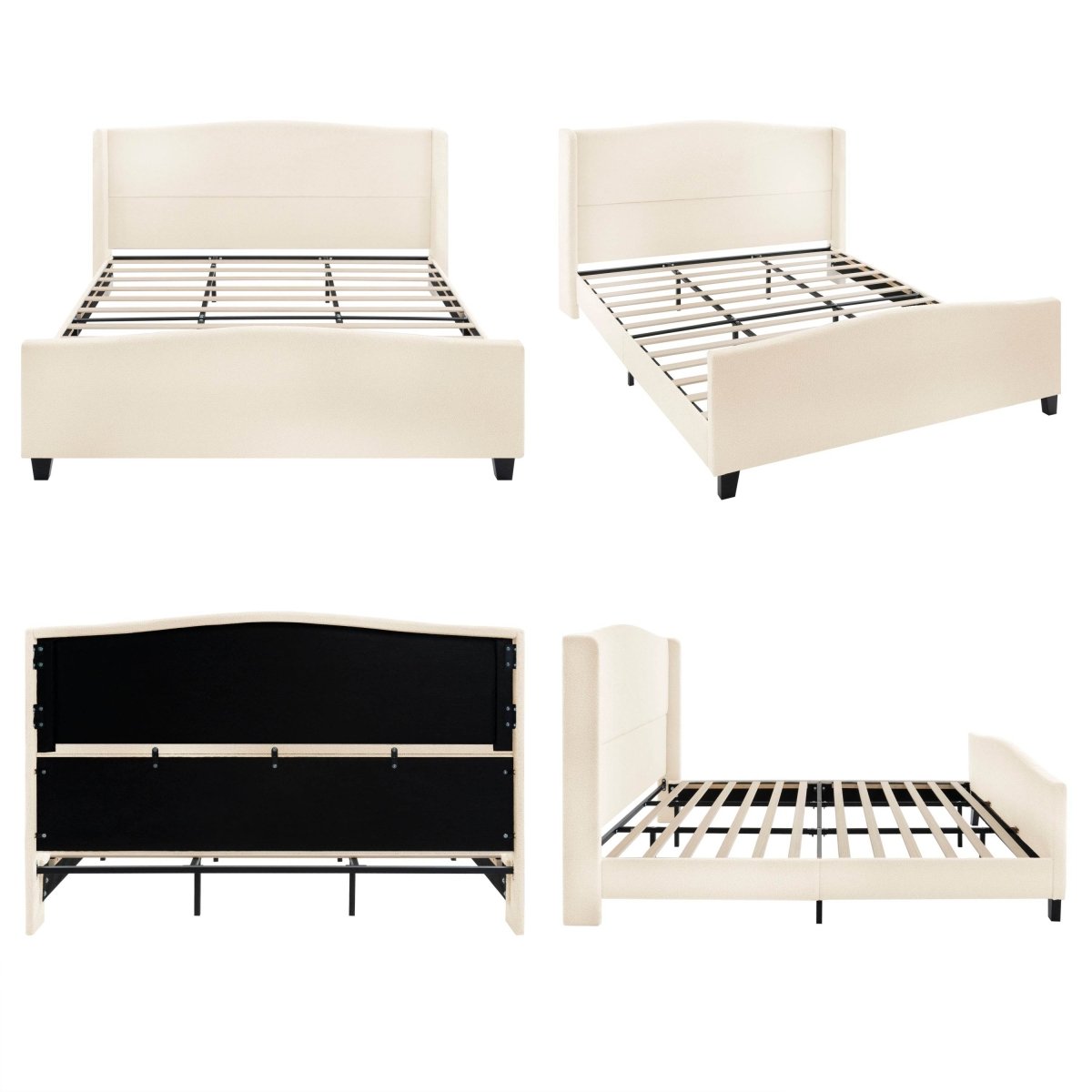 King Teddy Velvet Upholstered Platform Bed Frame - Blissora - Omega Lifestyles