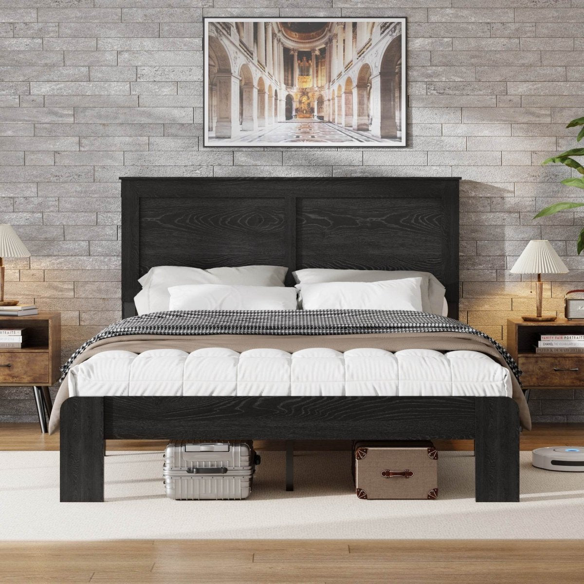 King Wood Platform Bed Frame With Understorage - Blissora - Omega Lifestyles