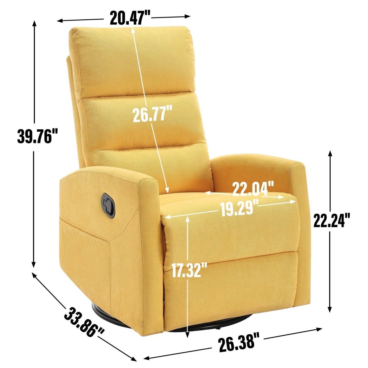 Manual Recliner Chair With Rocker Swivel And Handle - Blissora - Omega Lifestyles