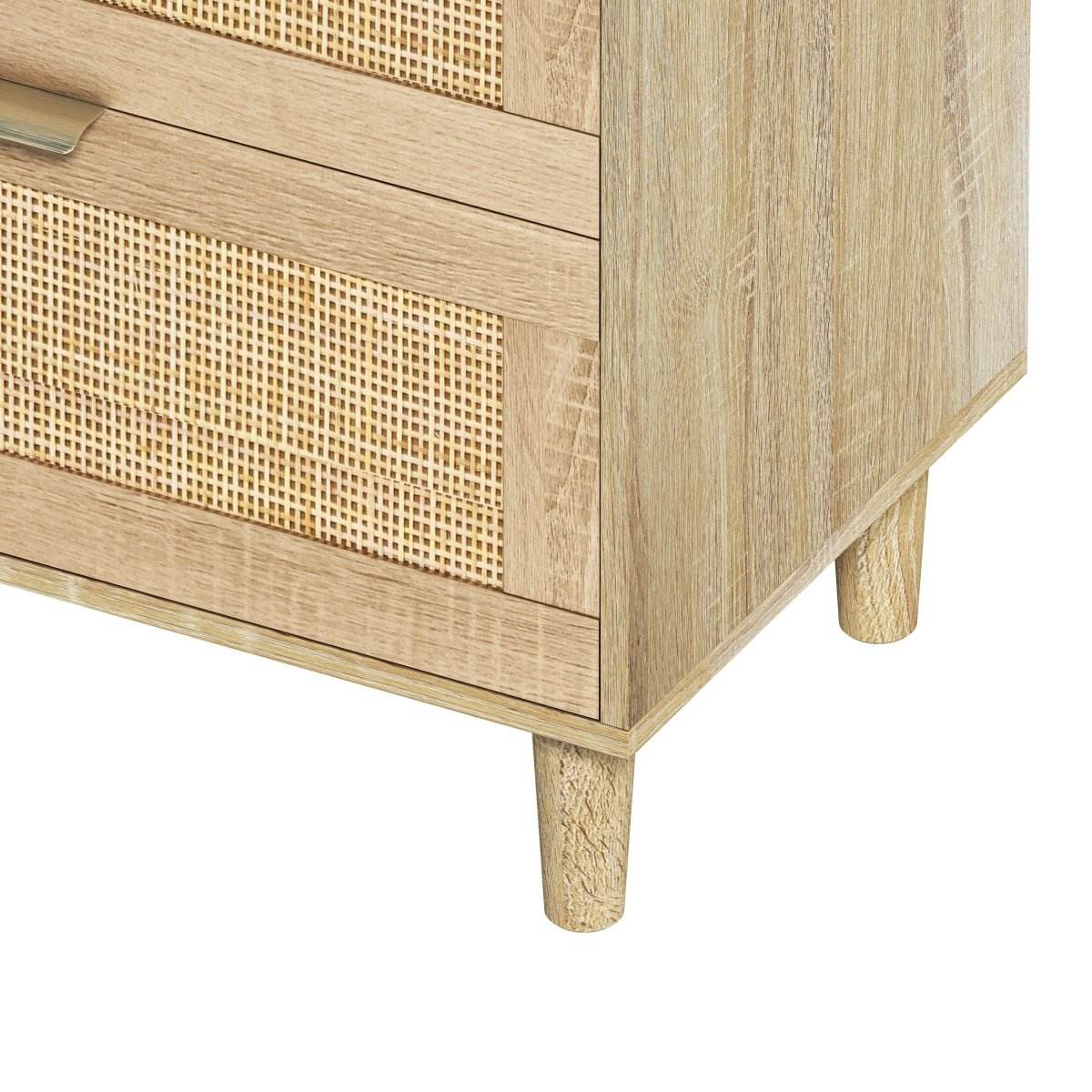 Natural Rattan 6-Drawer MDF And Metal Dresser - Sleep Galleria