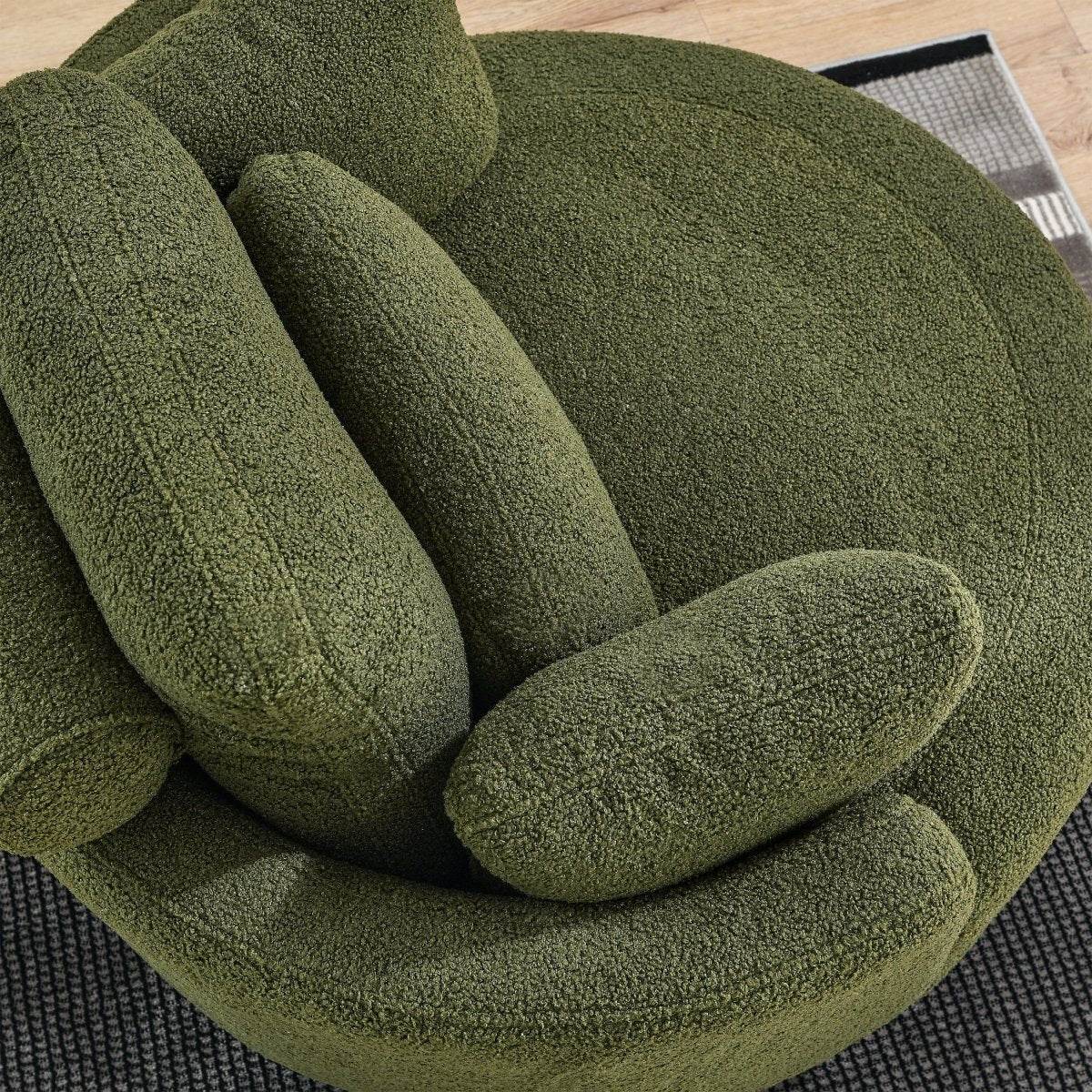 Oversized Upholstered Swivel Chair With Storage Ottoman - Omega Lifestyles