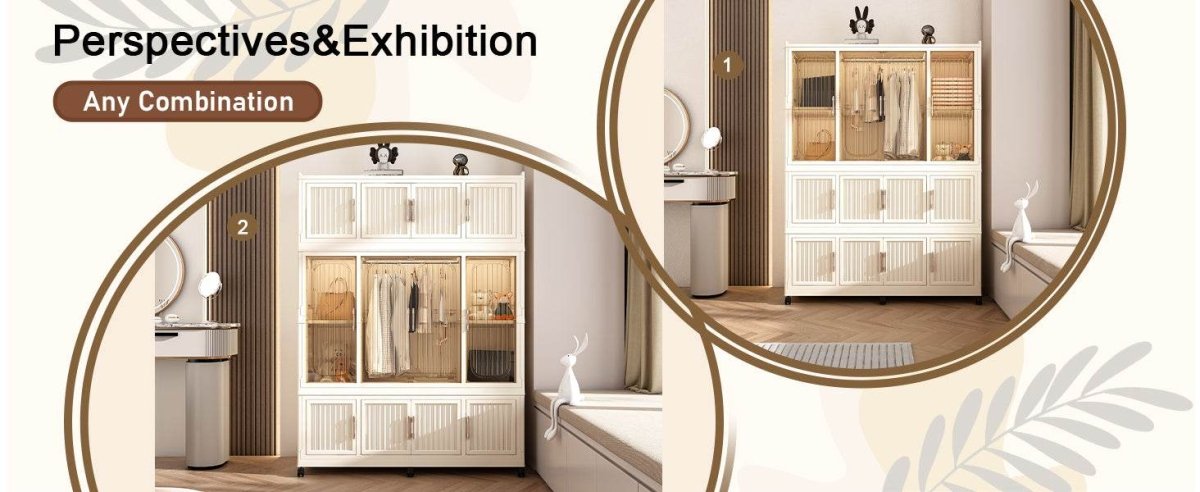 Portable Wardrobe Closet Organizer With Magnetic Doors - Omega Lifestyles