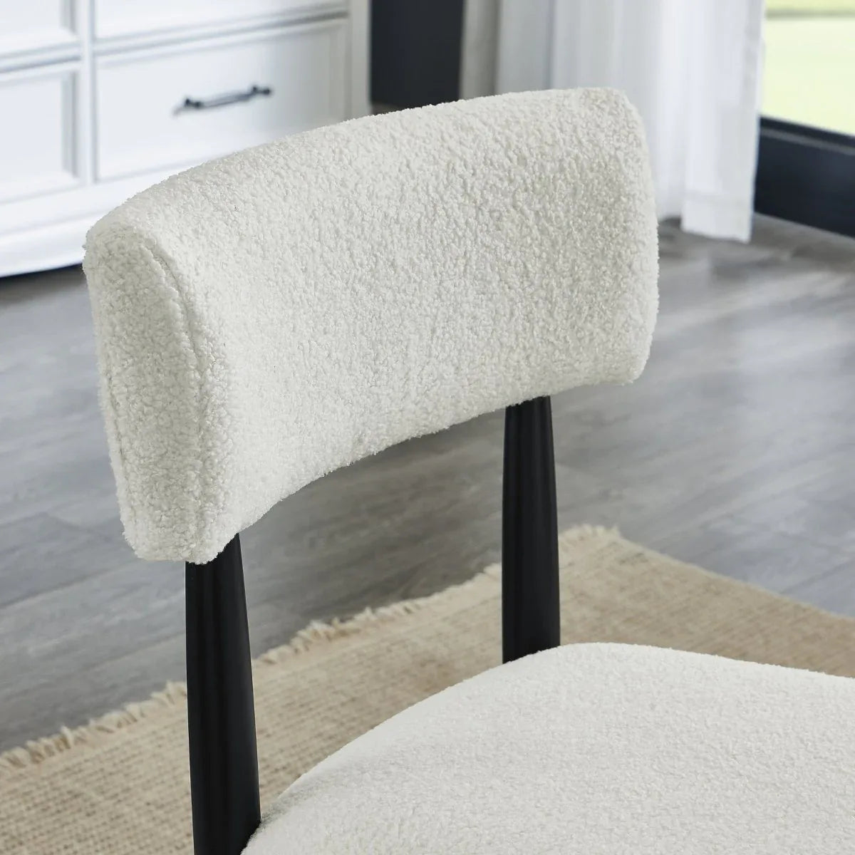 Set of 2 Ellis Boucle Upholstered Dining Chairs - Omega Lifestyles