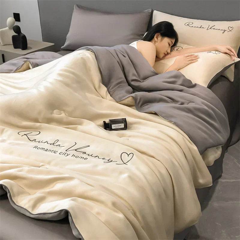 Silky Soft Cooling Summer Quilt Patchwork Blanket - Sleep Galleria