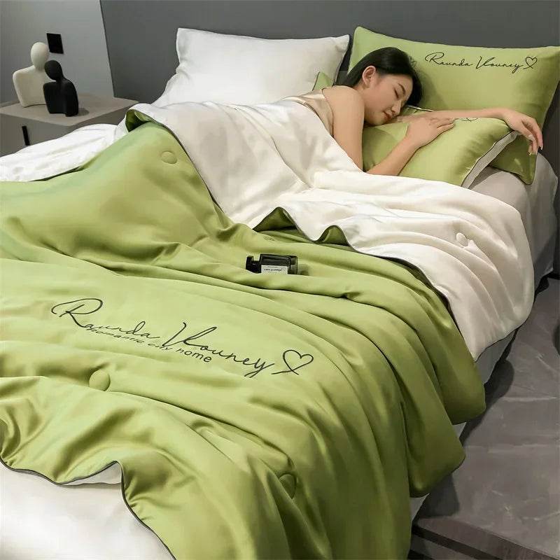Silky Soft Cooling Summer Quilt Patchwork Blanket - Sleep Galleria