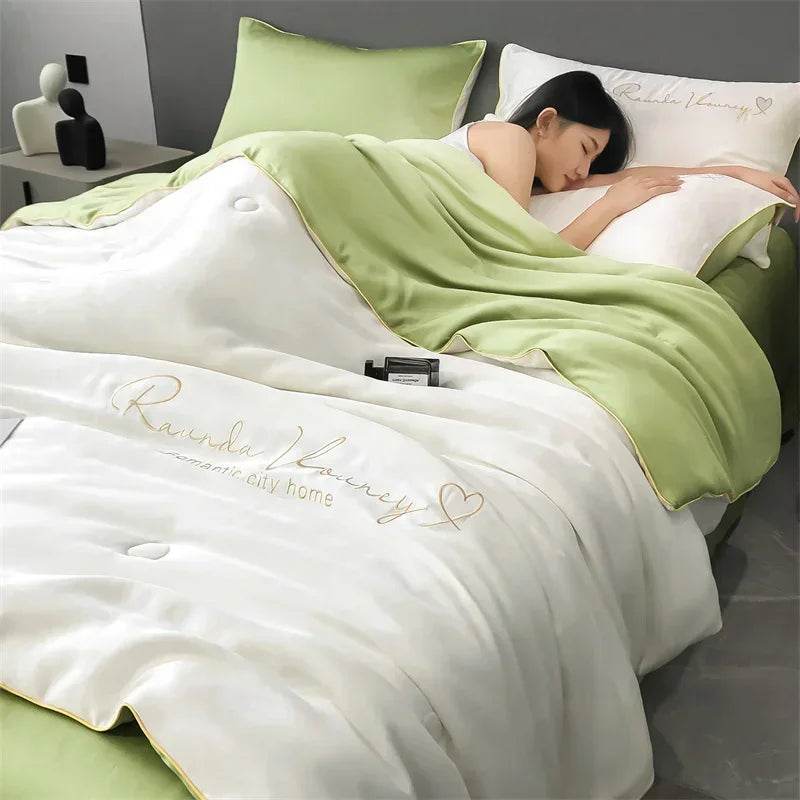 Silky Soft Cooling Summer Quilt Patchwork Blanket - Sleep Galleria