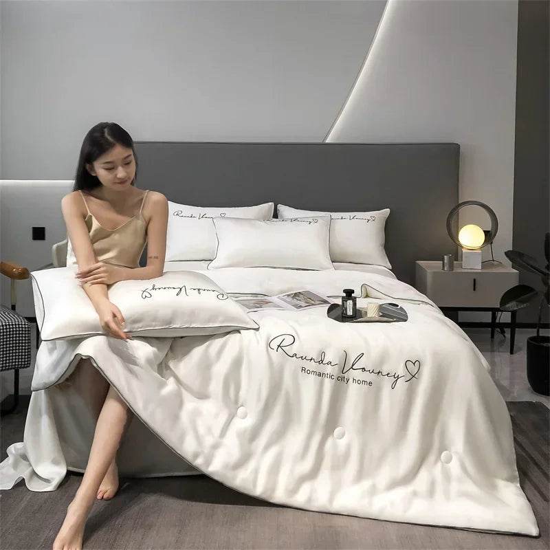 Silky Soft Cooling Summer Quilt Patchwork Blanket - Sleep Galleria