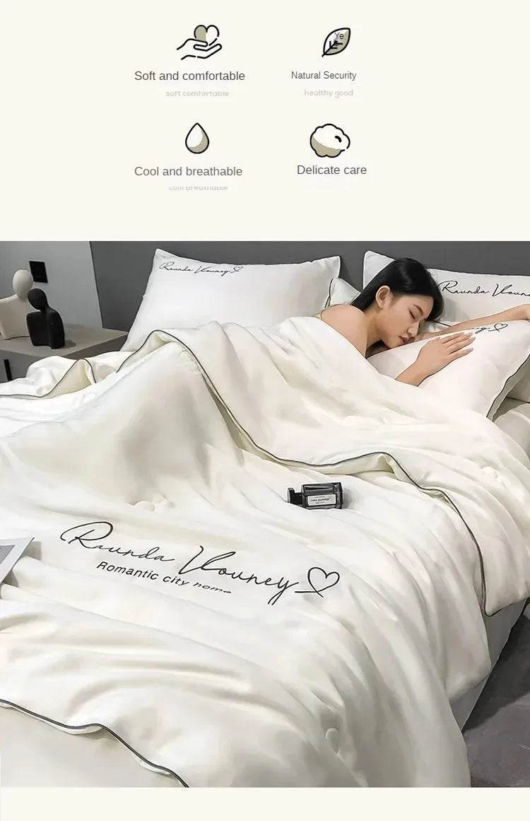 Silky Soft Cooling Summer Quilt Patchwork Blanket - Sleep Galleria