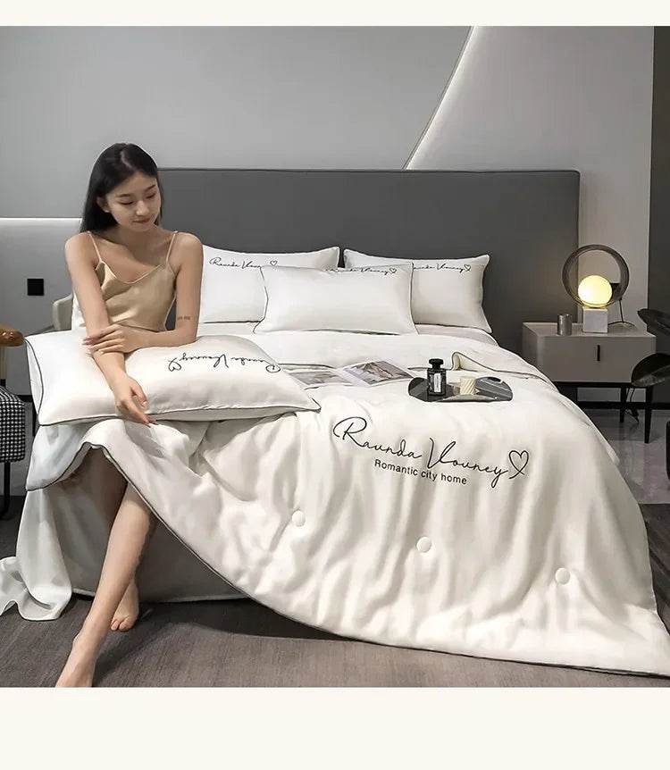 Silky Soft Cooling Summer Quilt Patchwork Blanket - Sleep Galleria