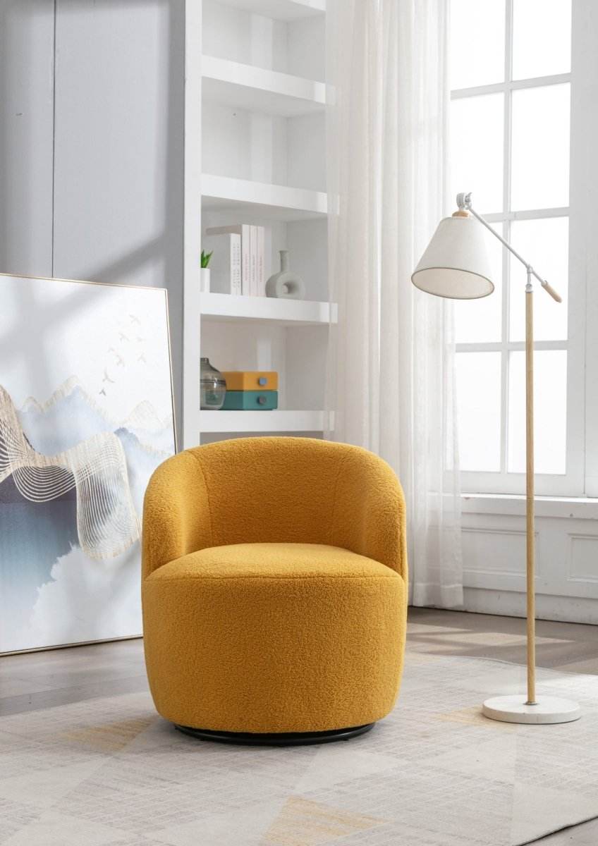 Soft Teddy Fabric Upholstered Swivel Accent Armchair - Sleep Galleria