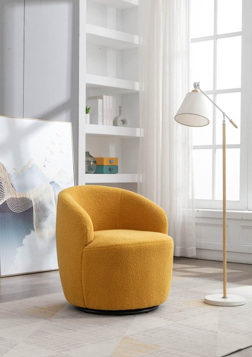 Soft Teddy Fabric Upholstered Swivel Accent Armchair - Sleep Galleria