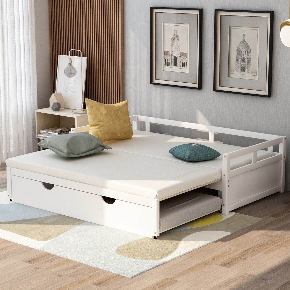 Twin Extending Solid Wood Daybed With Pull - Out Trundle - Blissora - Omega Lifestyles