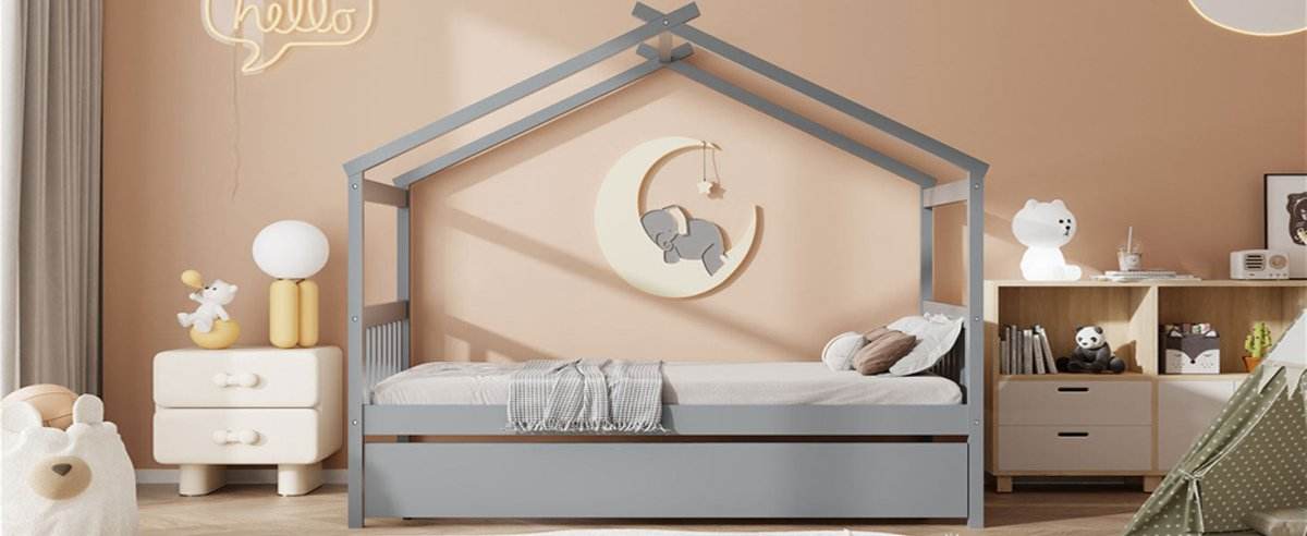 Twin Solid Wood House Daybed With Trundle - Sleep Galleria