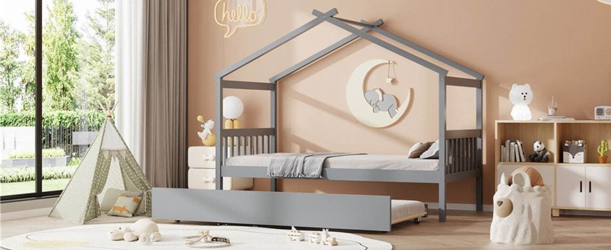 Twin Solid Wood House Daybed With Trundle - Sleep Galleria