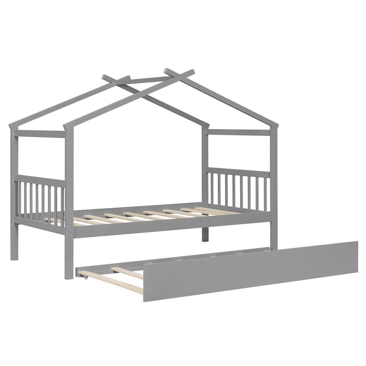 Twin Solid Wood House Daybed With Trundle - Sleep Galleria