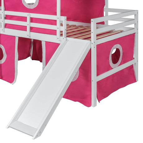 Twin Solid Wood Loft Bed With Slide Tower - Sleep Galleria