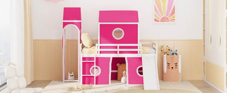 Twin Solid Wood Loft Bed With Slide Tower - Sleep Galleria