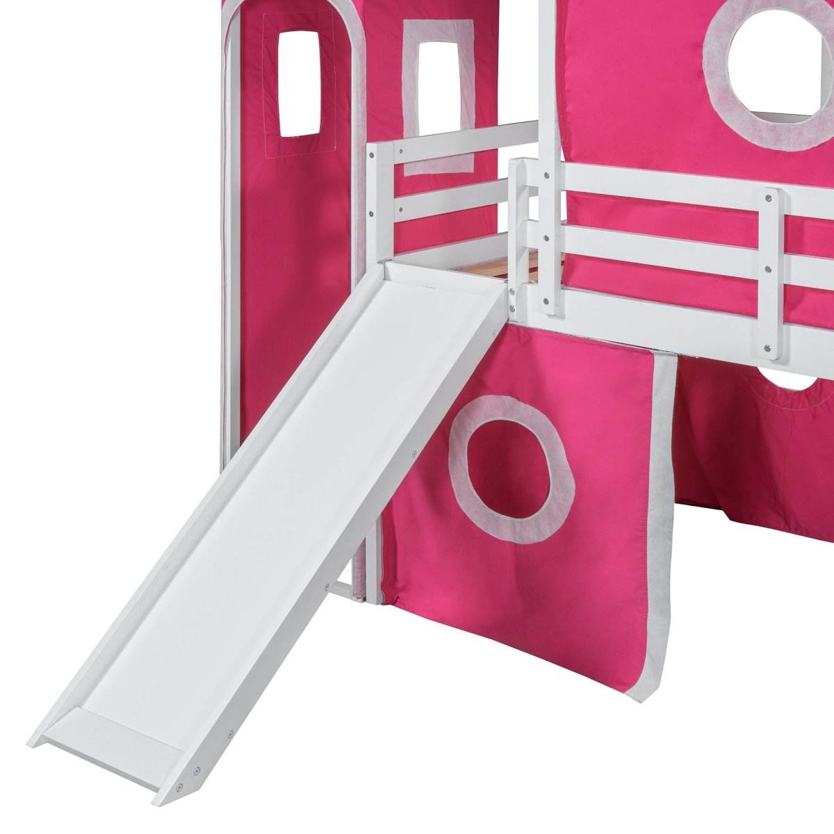 Twin Solid Wood Loft Bed With Slide Tower - Sleep Galleria