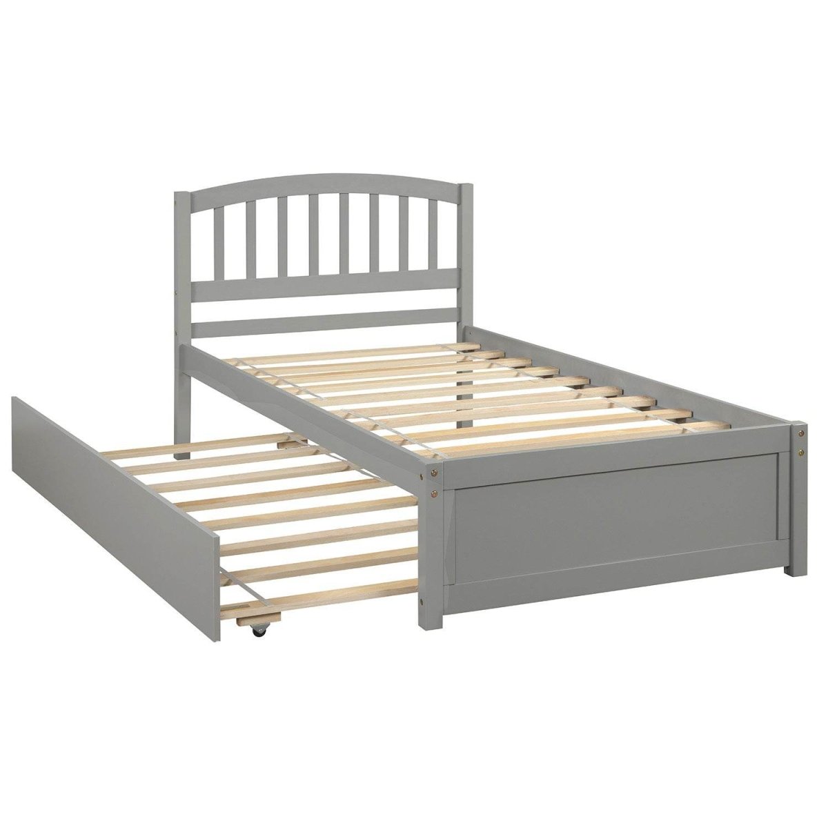 Twin Solid Wood Platform Bed With Trundle - Blissora - Omega Lifestyles