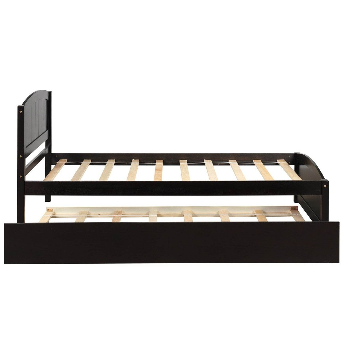 Twin Solid Wood Platform Bed With Trundle Espresso - Blissora - Omega Lifestyles