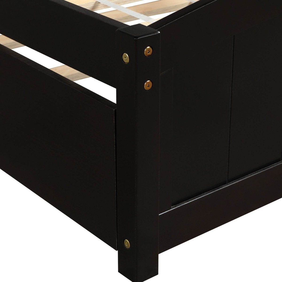 Twin Solid Wood Platform Bed With Trundle Espresso - Blissora - Omega Lifestyles