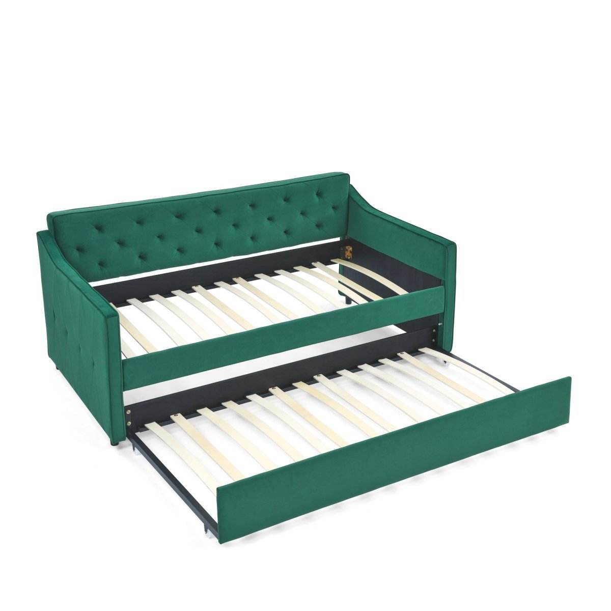 Twin Upholstered Velvet Daybed With Trundle - Sleep Galleria