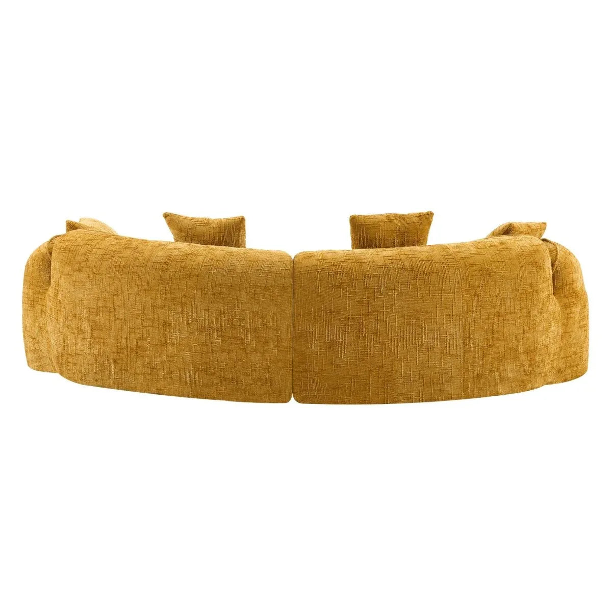Yellow Curved 4-Seat Medium-Soft Chenille Sofa - Omega Lifestyles