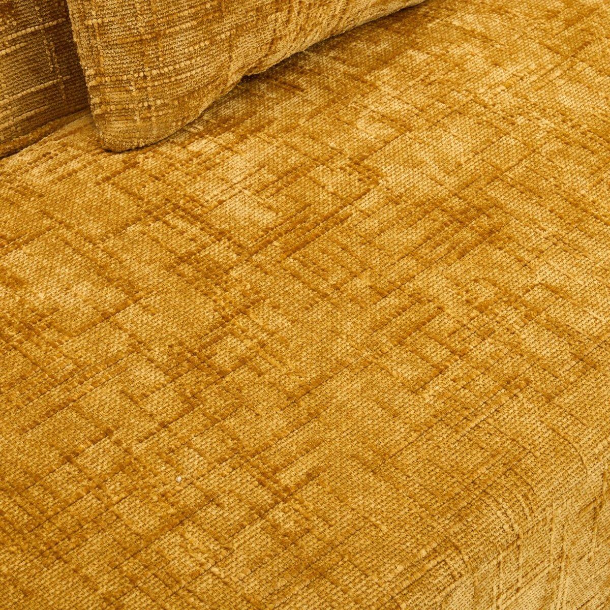 Yellow Curved 4-Seat Medium-Soft Chenille Sofa - Omega Lifestyles