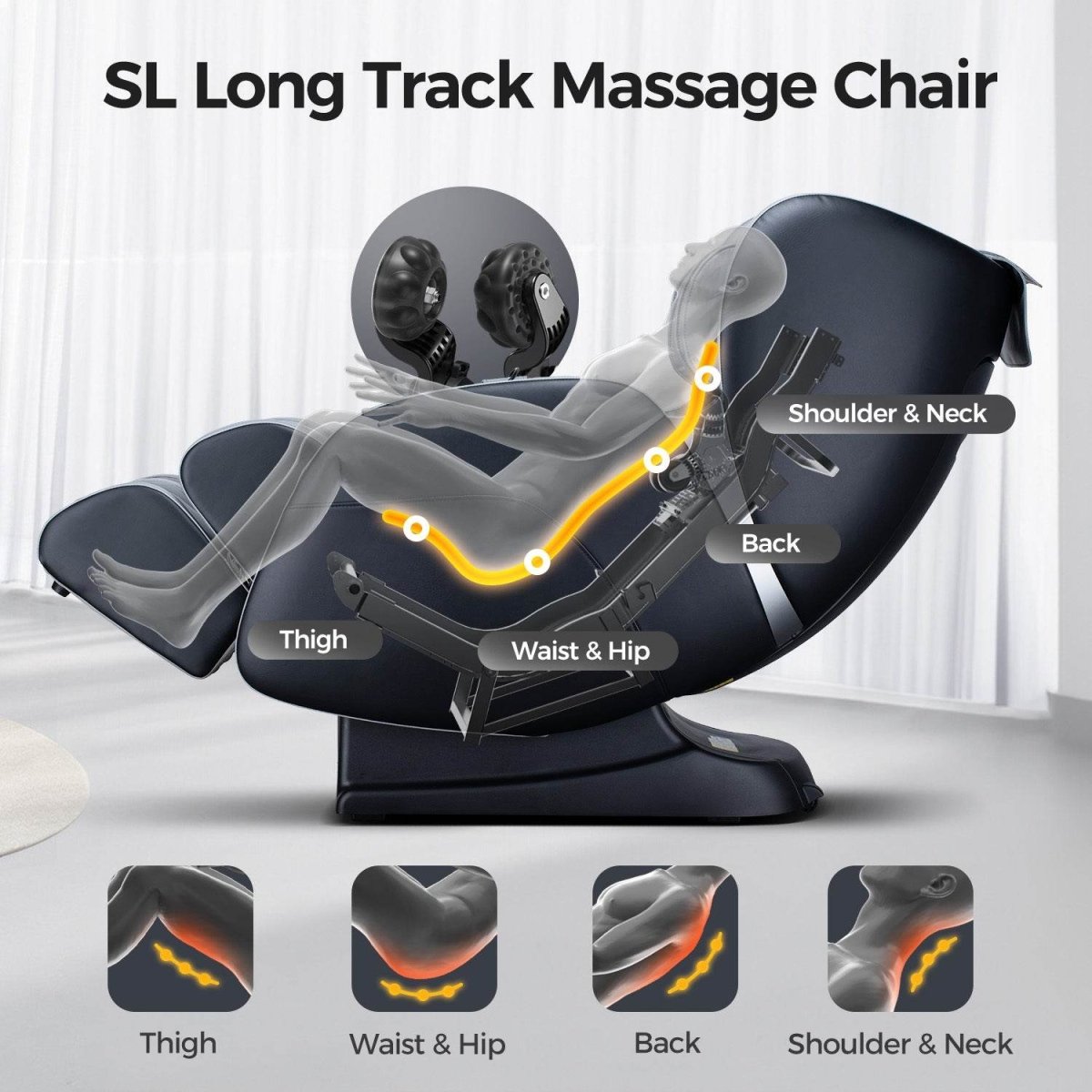3D Shiatsu Recline Massage Zero Gravity Chair - Sleep Galleria