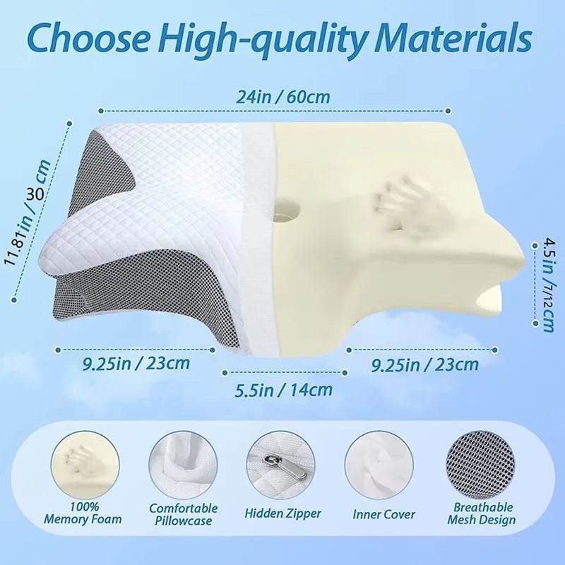 Ergonomic Cervical Memory Foam Pillow For Neck Pain - Omega Lifestyles