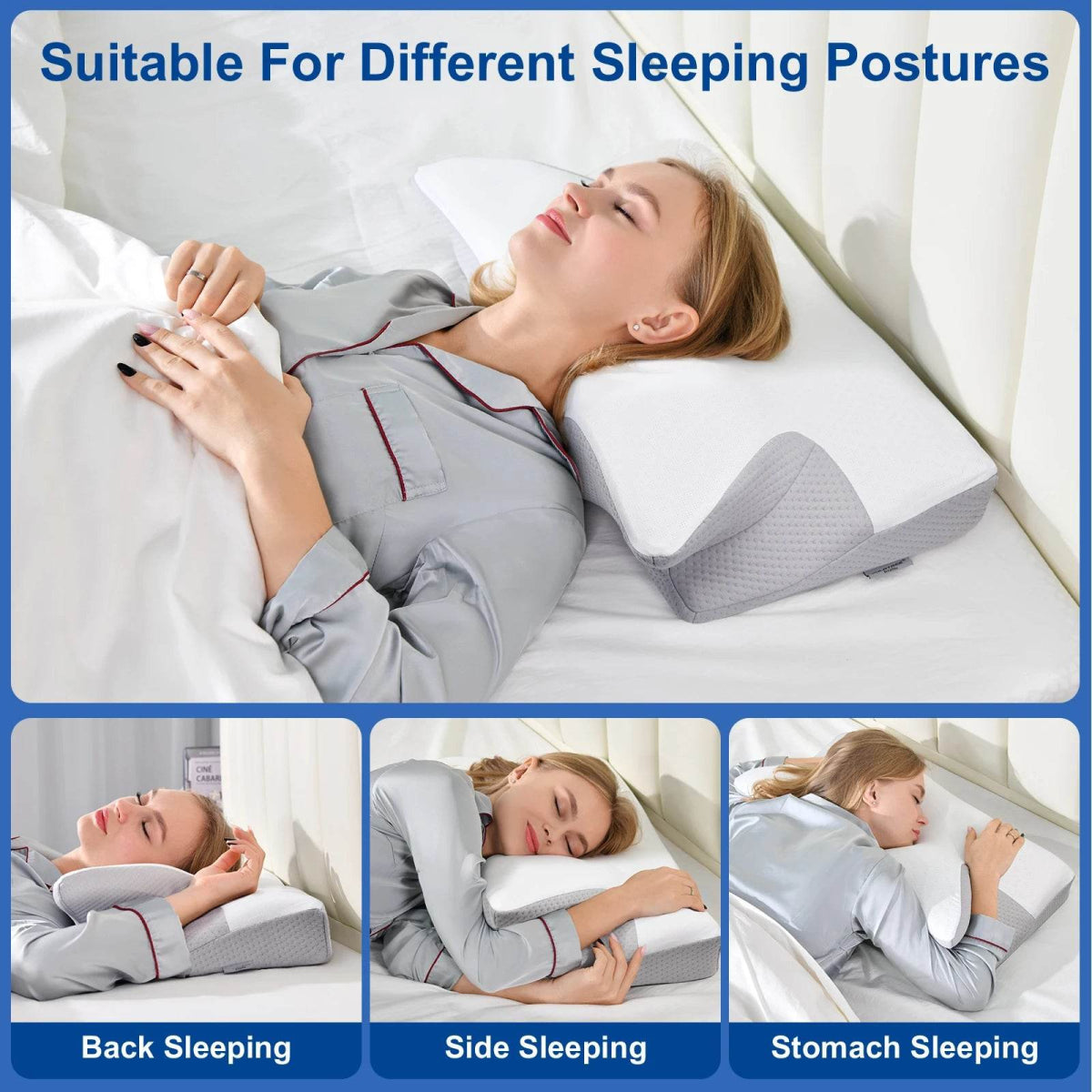 Ergonomic Cervical Memory Foam Pillow For Neck Pain - Omega Lifestyles