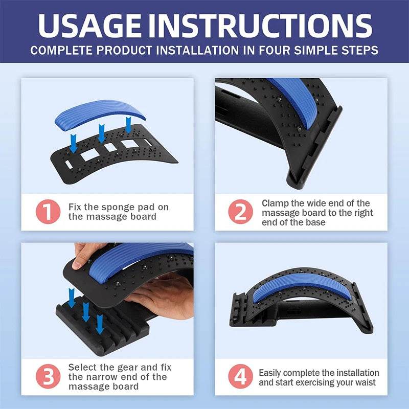 Magnetic Therapy Adjustable Back Stretcher Pain Relief - Sleep Galleria