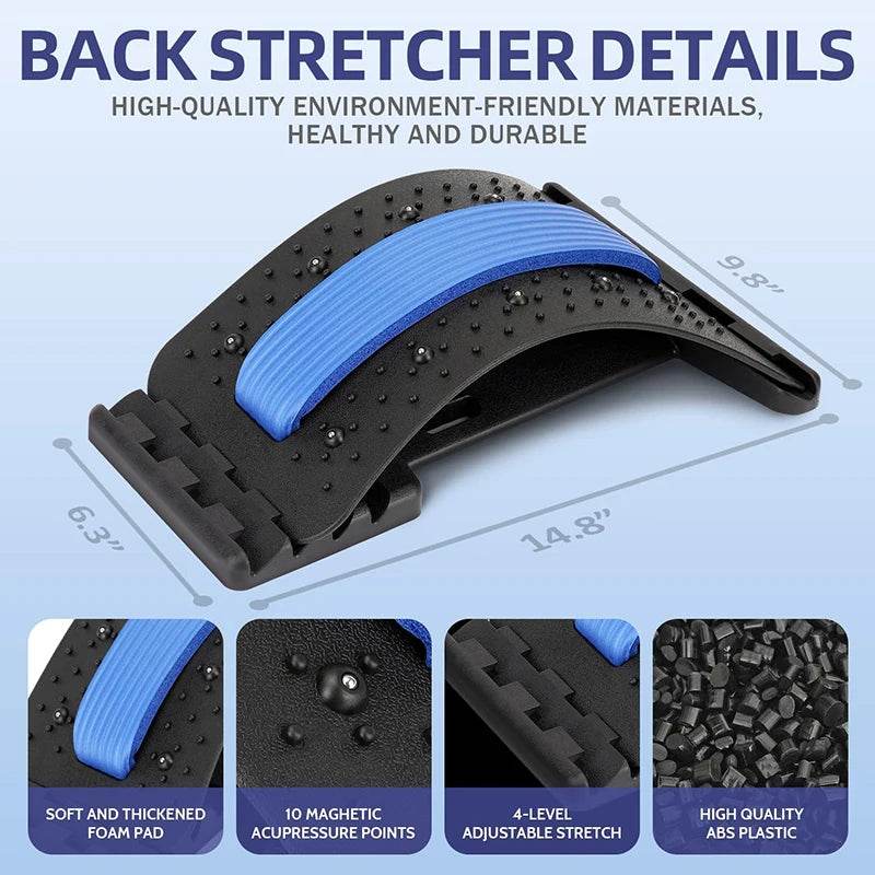 Magnetic Therapy Adjustable Back Stretcher Pain Relief - Sleep Galleria