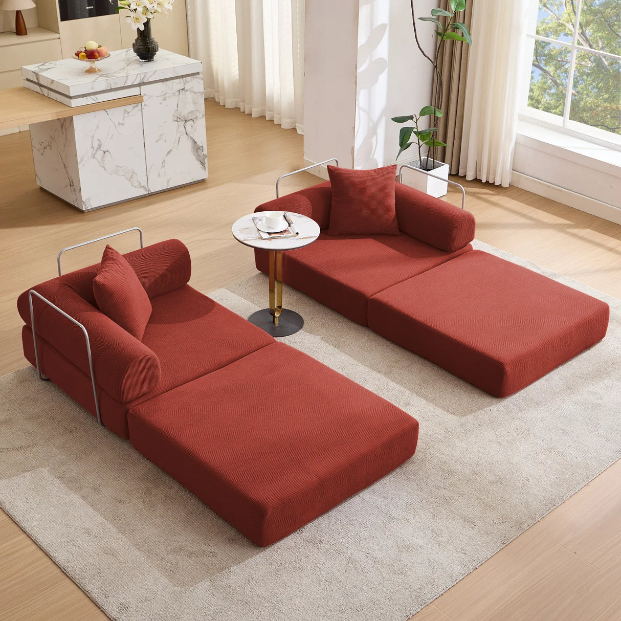 Modular Folding Convertible Corduroy Sofa Bed - Omega Lifestyles