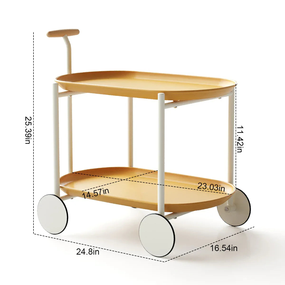 Antique Yellow Artsy Mobile Kitchen Storage Cart - Omega Lifestyles