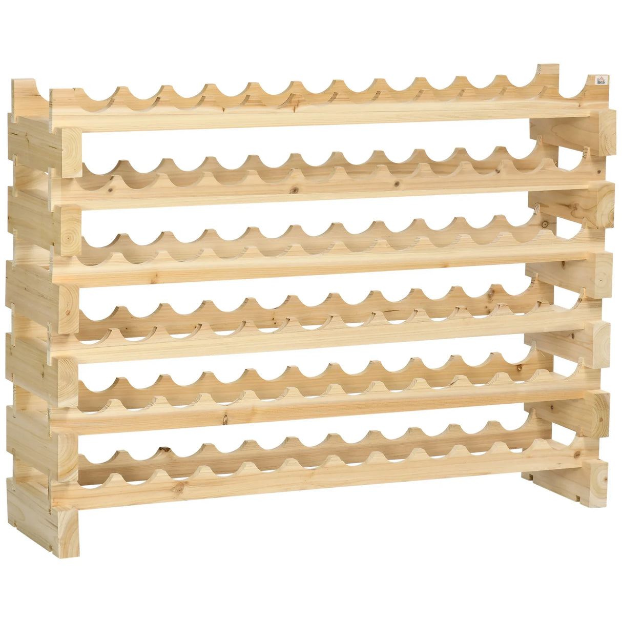 Natural Wood 72-Bottle Stackable Wine Rack Organizer - Omega Lifestyles