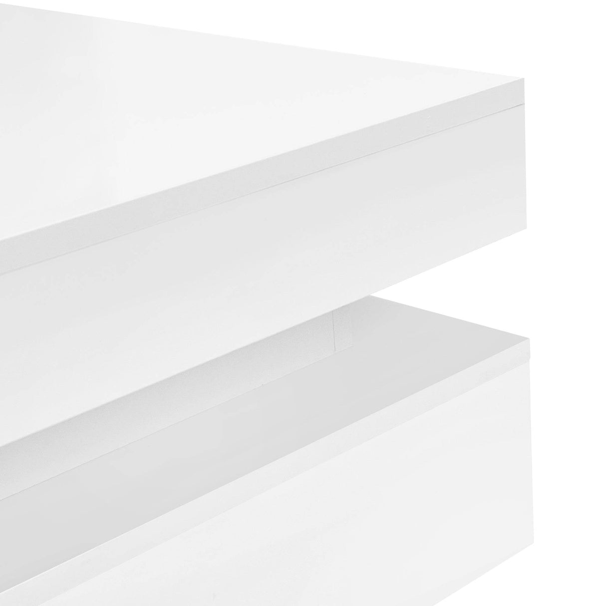 Modern High Gloss White Coffee Table With Drawers - Sleep Galleria