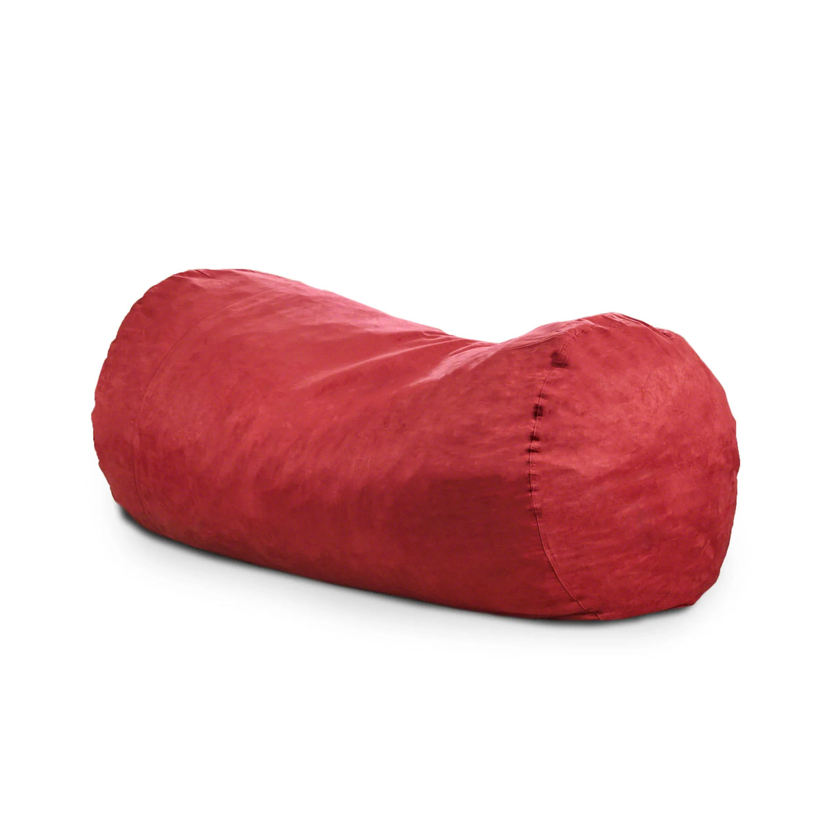 Large Red Microfiber Foam Filled Cylindrical Bean Bag Chair - Omega Lifestyles