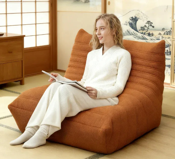 Plush High-Density Foam Teddy Fleece Bean Bag Chair - Omega Lifestyles