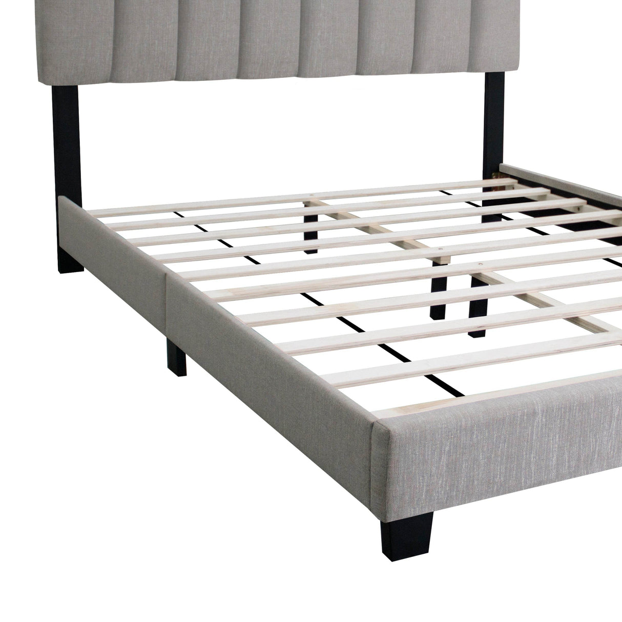 Adjustable Queen Upholstered Bed Frame With Linen Upholstery - Omega Lifestyles