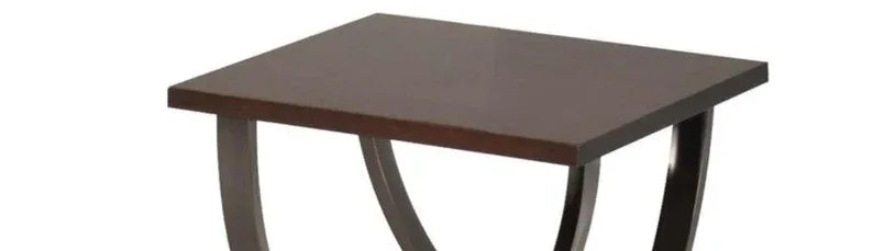 Isiah Square Metal Stand Wood Top End Table - Omega Lifestyles