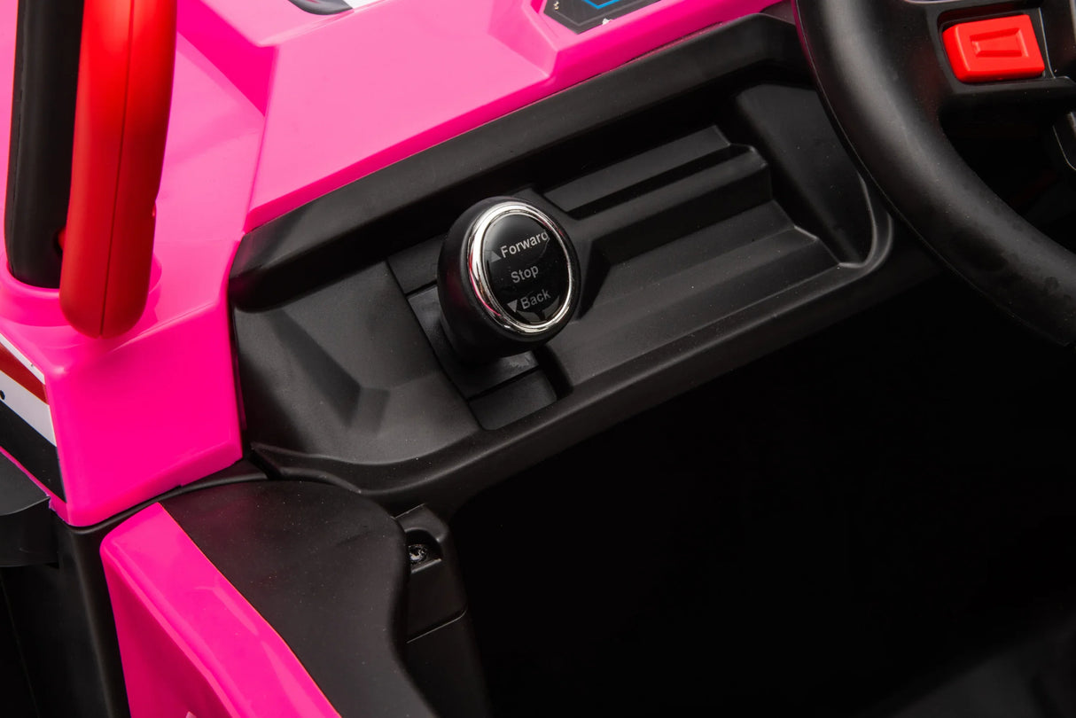 Four-Wheel Drive Pink Leather Seat Ride-On Car - Omega Lifestyles
