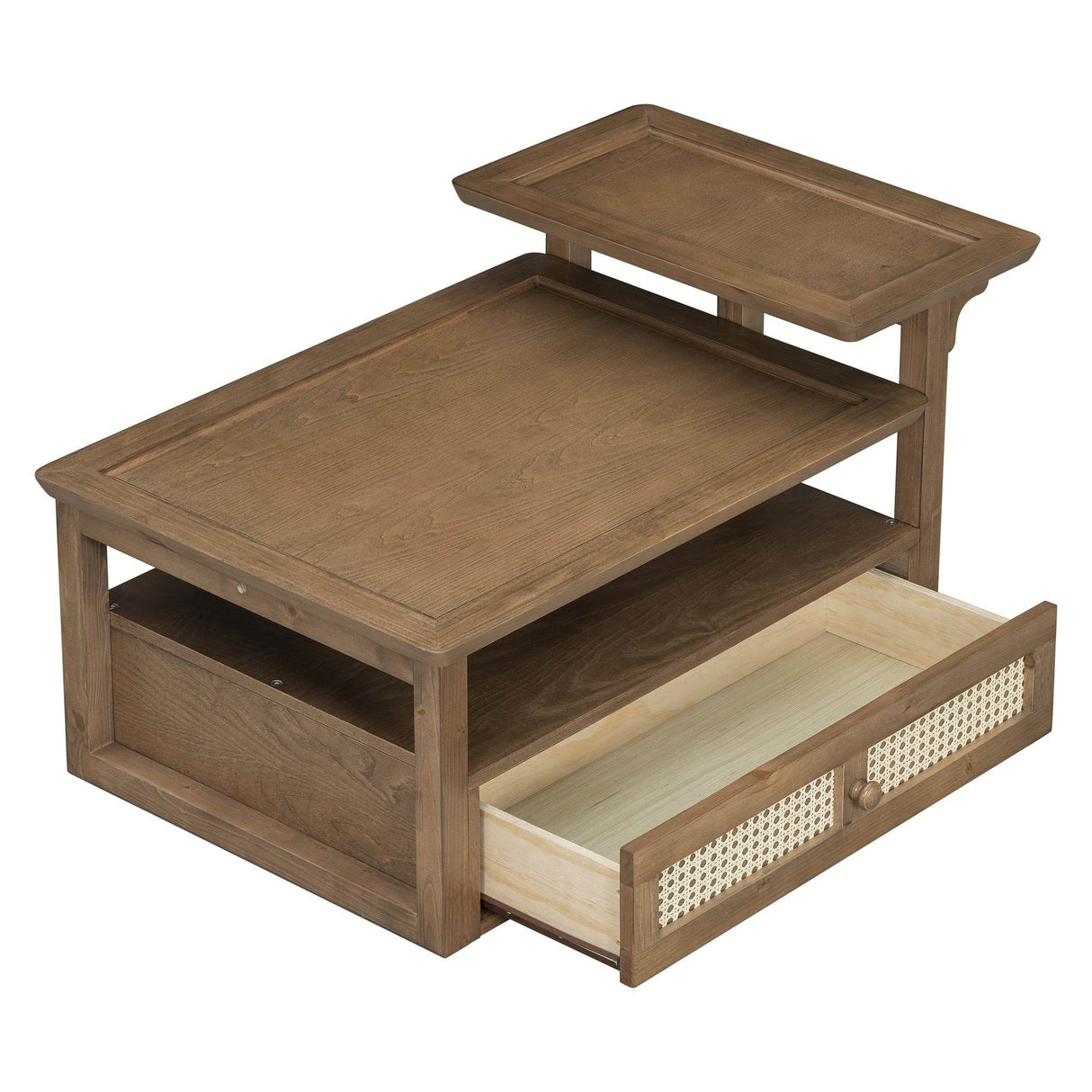 Modern Dark Brown MDF Coffee Table With Storage Drawer - Sleep Galleria