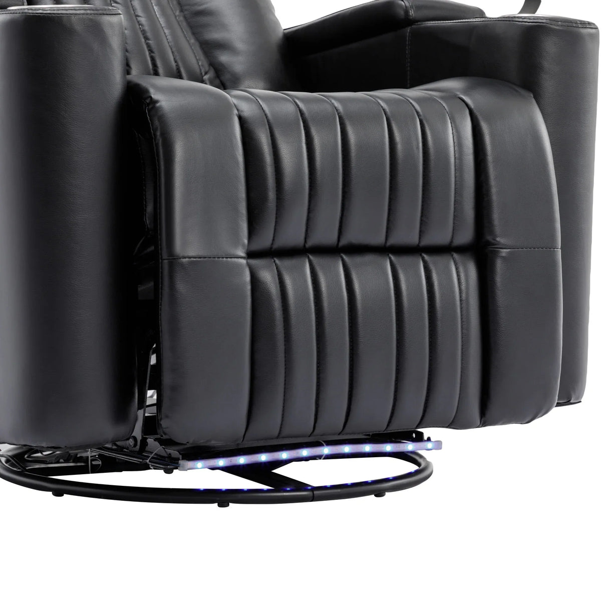 Power Swivel PU Leather Recliner Chair With Tray Table - Omega Lifestyles
