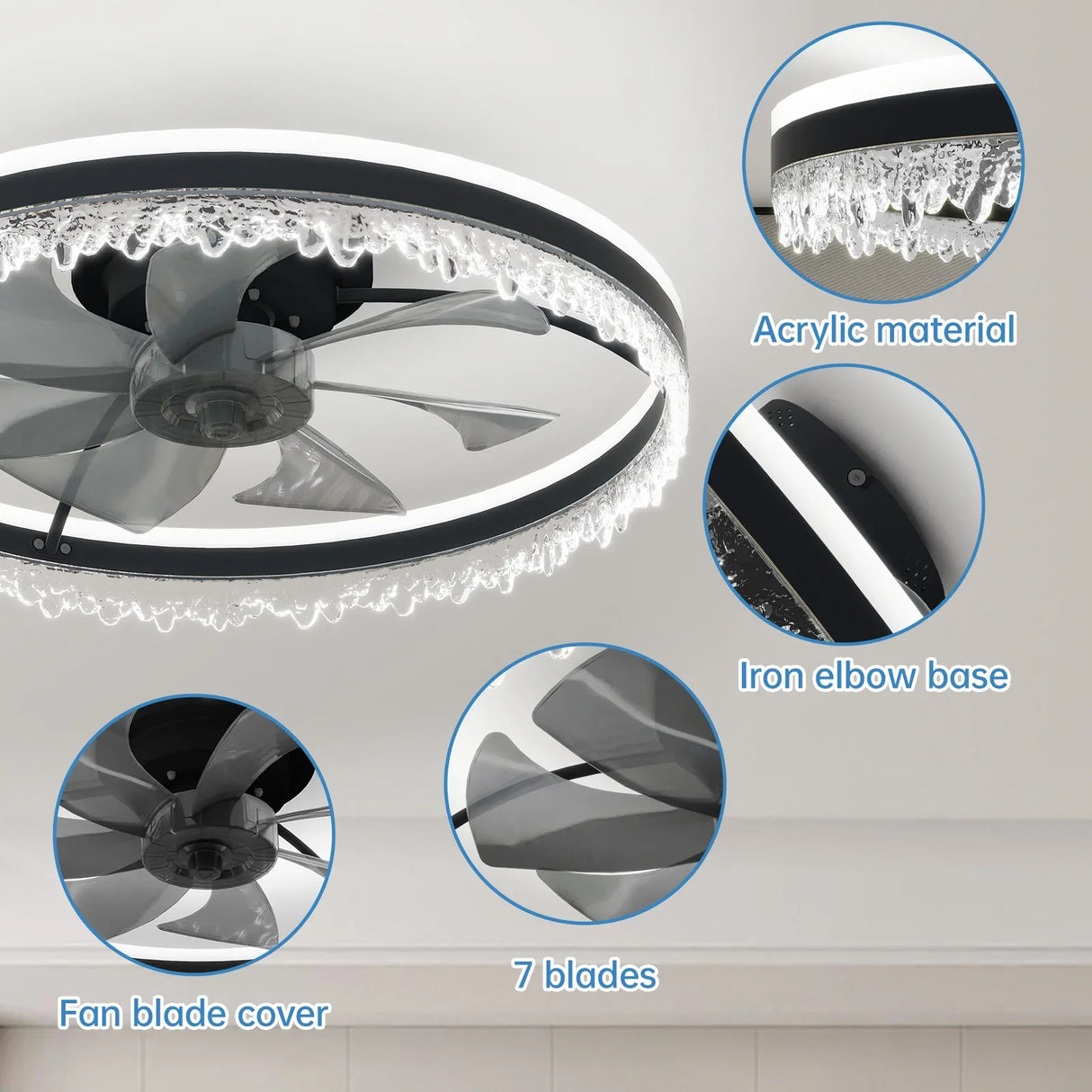 Modern LED Ceiling Fan With Dimmable Light And Remote Control - Omega Lifestyles