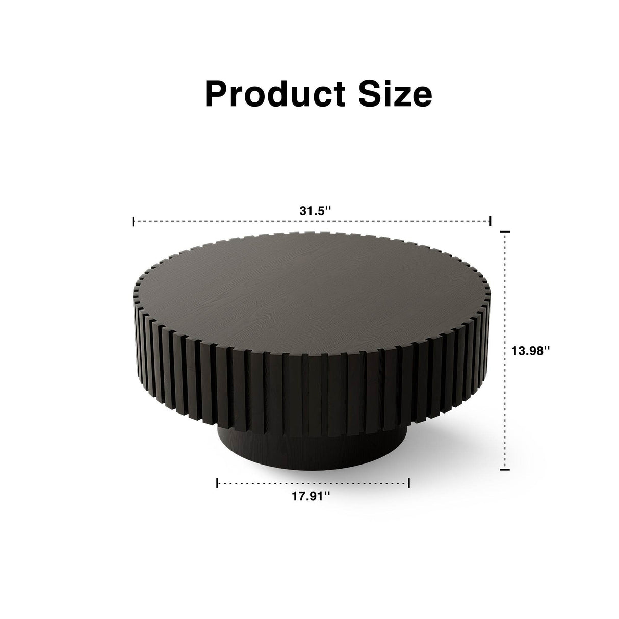 Modern Round Pedestal Coffee Table With Handmade Relief - Sleep Galleria