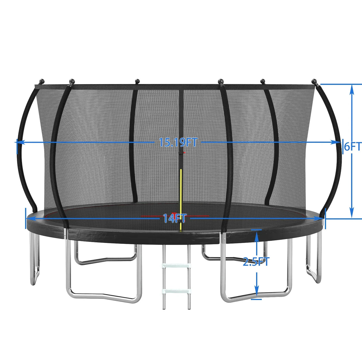 14-Inch Extra Stable 14FT Steel Frame Outdoor Trampoline - Omega Lifestyles